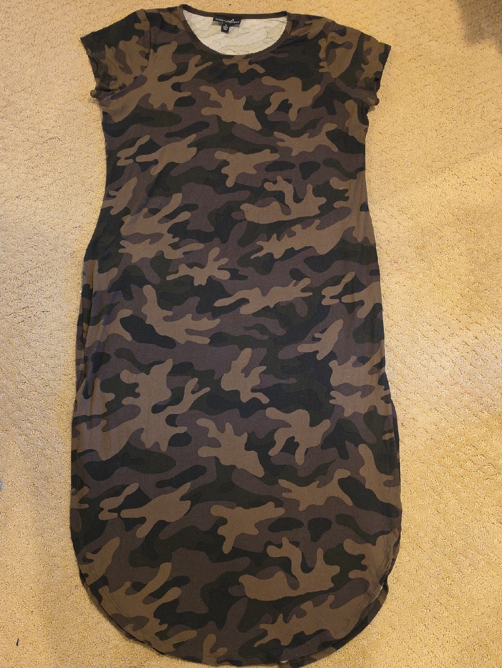 Casual Camo Maxi Dress in Olive Green